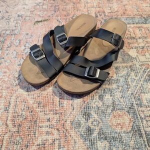 Black Double Strap Sandals